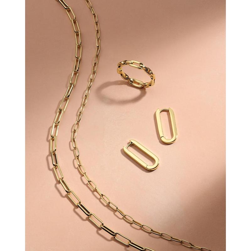 gorjana – Parker Necklace – 18K Gold-Plated Paperclip Chain – Timeless & Customizable Jewelry – Elegant Foundation for Layered Looks