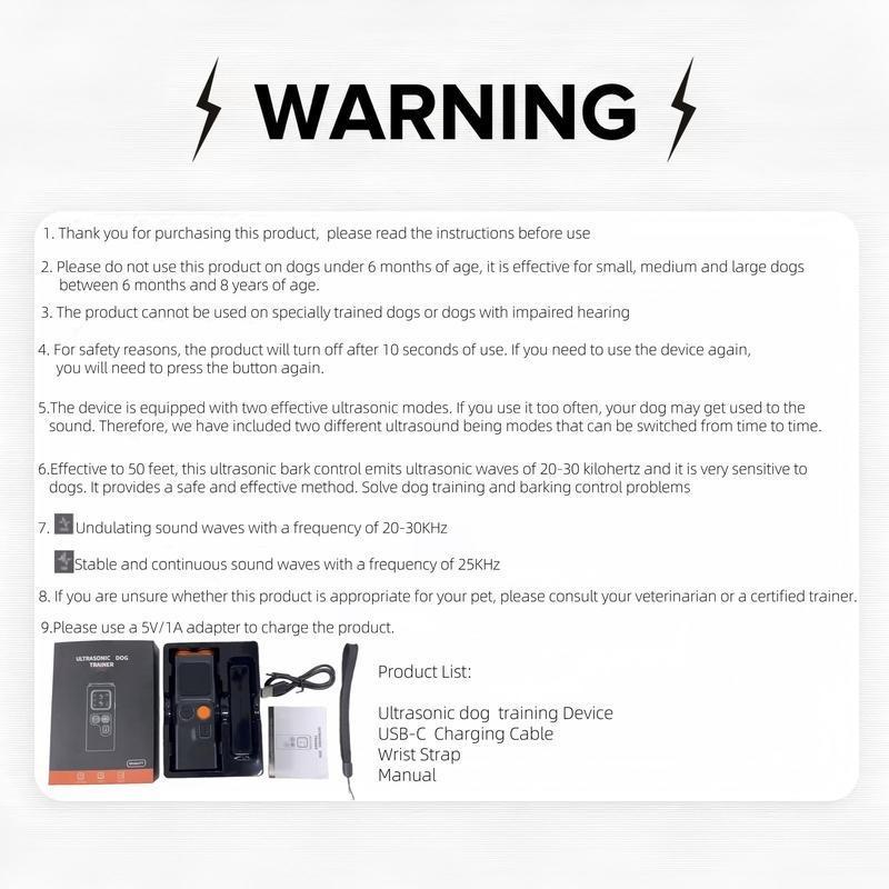 GoliPal 2025 Ultrasonic Dog Bark Control Device – Long-Range, No Shouting or Swatting, Just Point and Click to Instantly Stop Unwanted Behavior!