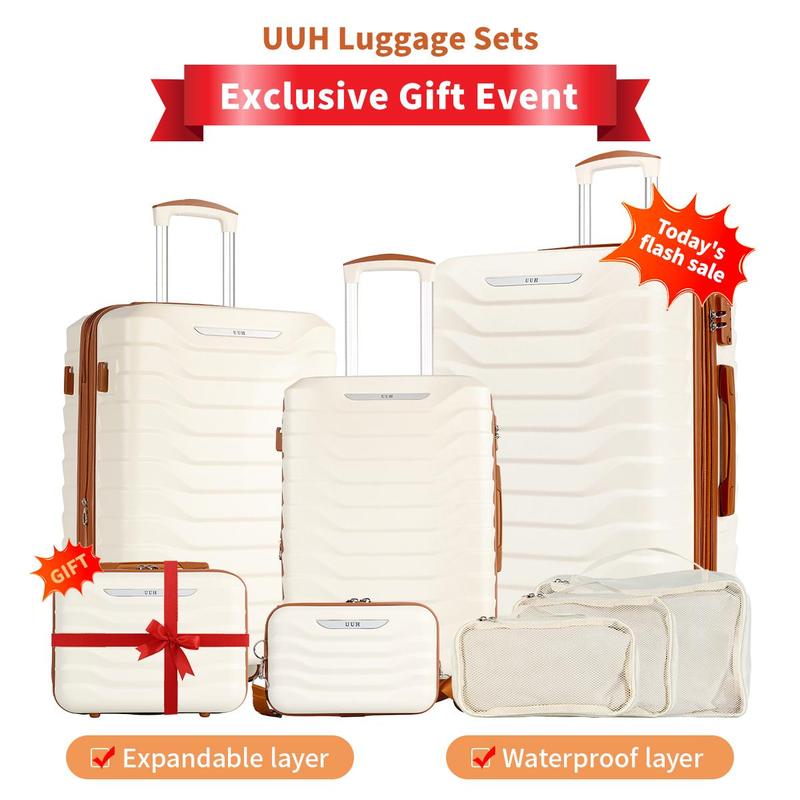 UUH Luggage Sets with TSA Locks -3pcs/4pcs/6pcs/7pcs/8pcs/9pcs Suitcases Sets-Travel and Moving Set(Family Set)