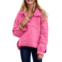 UANEO Womens Oversized Hooded Puffer Jacket Lightweight Pullover Hoodies Quilted Dolman Long Sleeve Warm Winter Coat