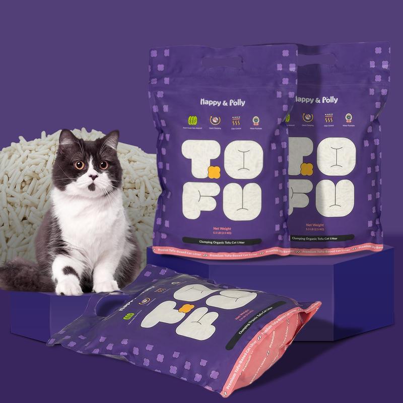 Tofu Cat Litter-Clumping, 100% Natural Organic, Flushable, Dust-Free, Odor Control, Low Tracking, Not Suitable for Automatic Litter Boxes Clean