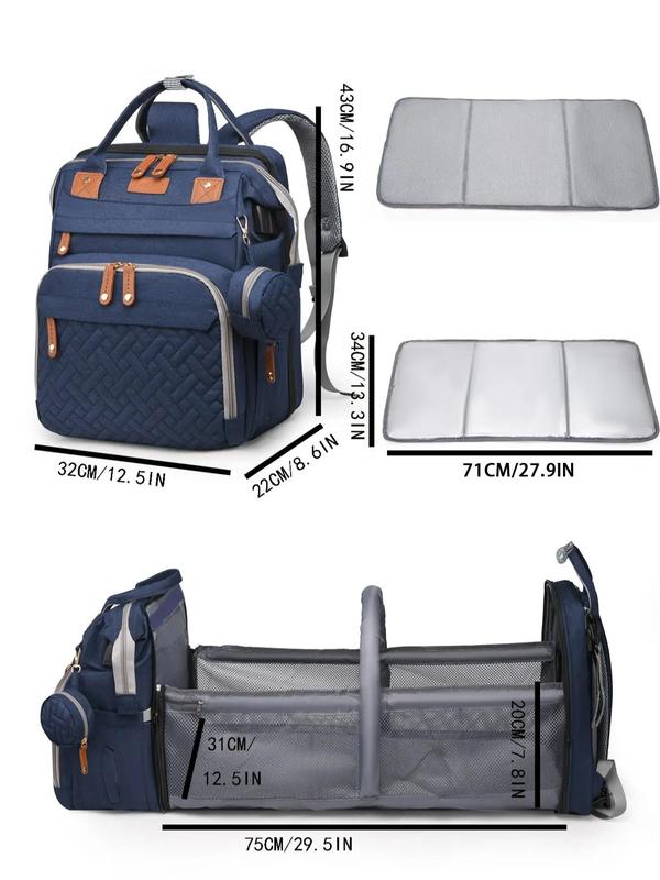 Cute Multifunctional Diaper Bag Backpack with Changing Station, Multifunction Large Capacity Backpack, Lightweight Foldable Mesh Backpack, Portable Travel Backpack with Zipper for Newborn, Travel Accessories, Everyday Bags, Diaperbags