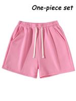 Men's Plain Drawstring Waist Shorts, Basic Casual Sporty Running Pants for Daily Wear and Exercise, Moderate Fabric, Fitted Style Summer Sports Shorts
