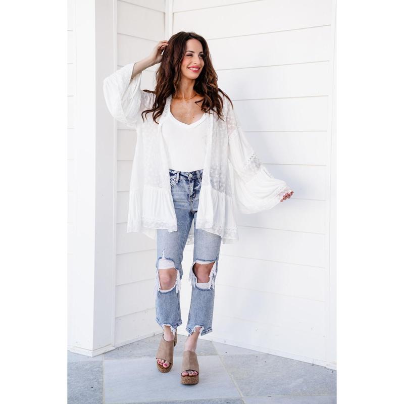 Lovervet Love at First Sight Mid Rise Acid Wash Cropped Straight Leg Jeans