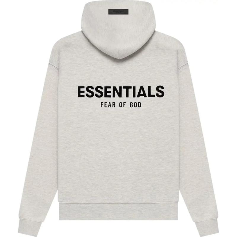 Essentials Fear of God 'Light Oatmeal' Hoodie Streetwear Man Casual Tops Long Sleeve Menswear Soft Fabric Outfits Pullover