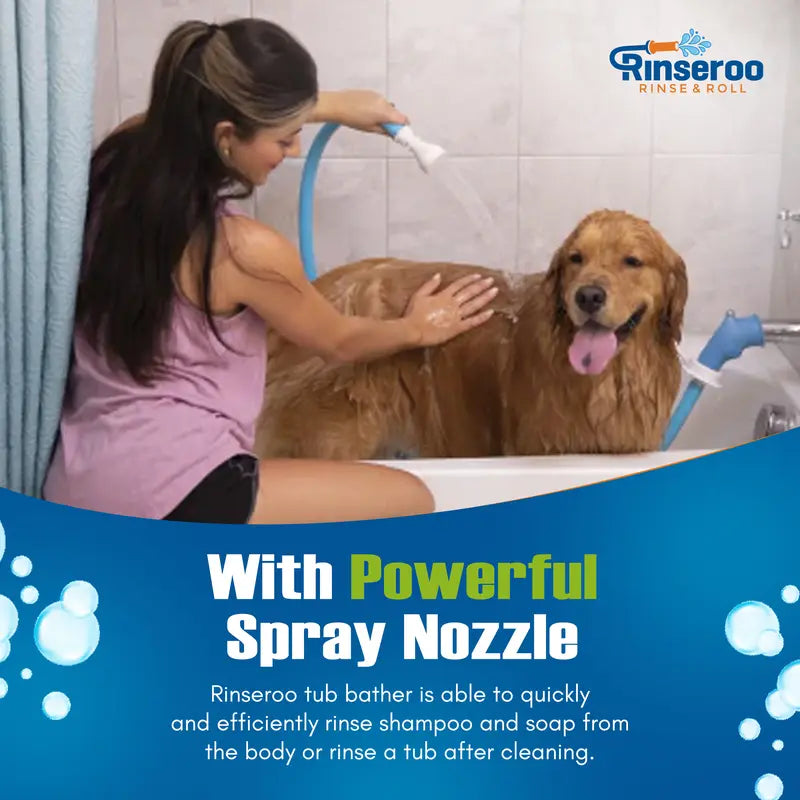 Rinseroo: GOLDEN TICKET WINNER: SHARK TANK! No-Install Tub Faucet Sprayer – 5 ft. Shower HoseTub Spout Attachment , Hair Washing, Baby Bath, Pet Care