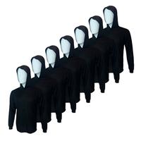 7 SHIRT PACK Hi Visibility ultra light weigh Long sleeve hoodie shirt / 100 % polyester birdeye Fabric for quick dry AVAIALBE IN VARIOUS COLORS