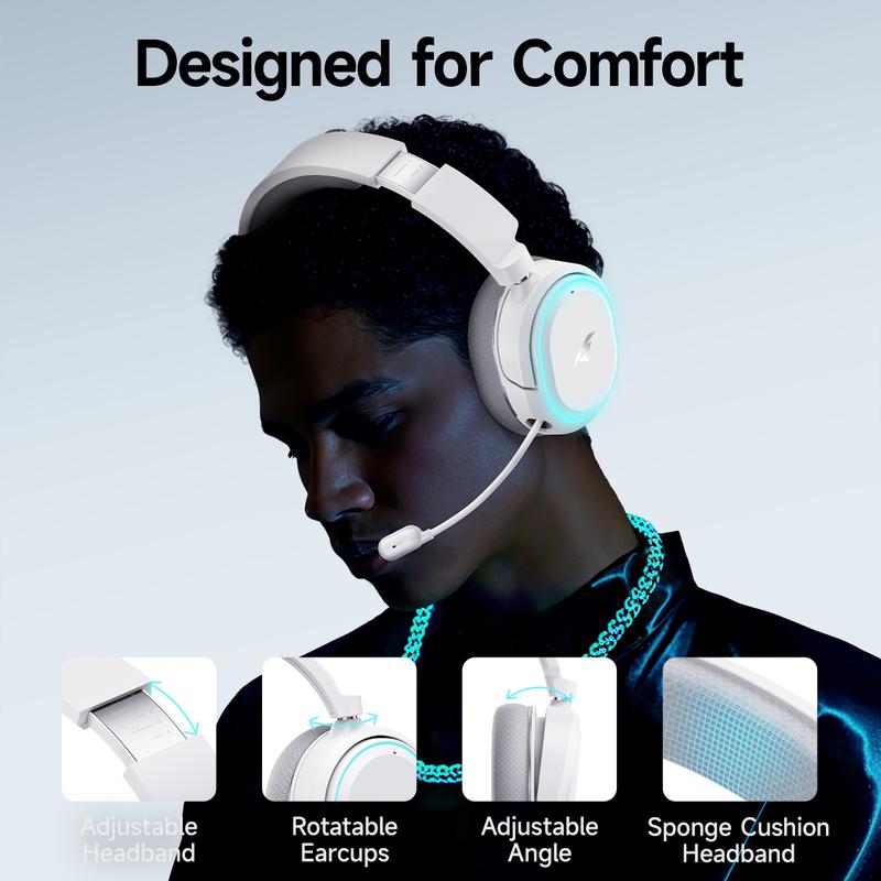 Picun G2 Gaming Headset Version 5.3 7.1 Surround Sound 5ms Low Latency ENC Microphone for PC PS4 PS5 for PC Laptop