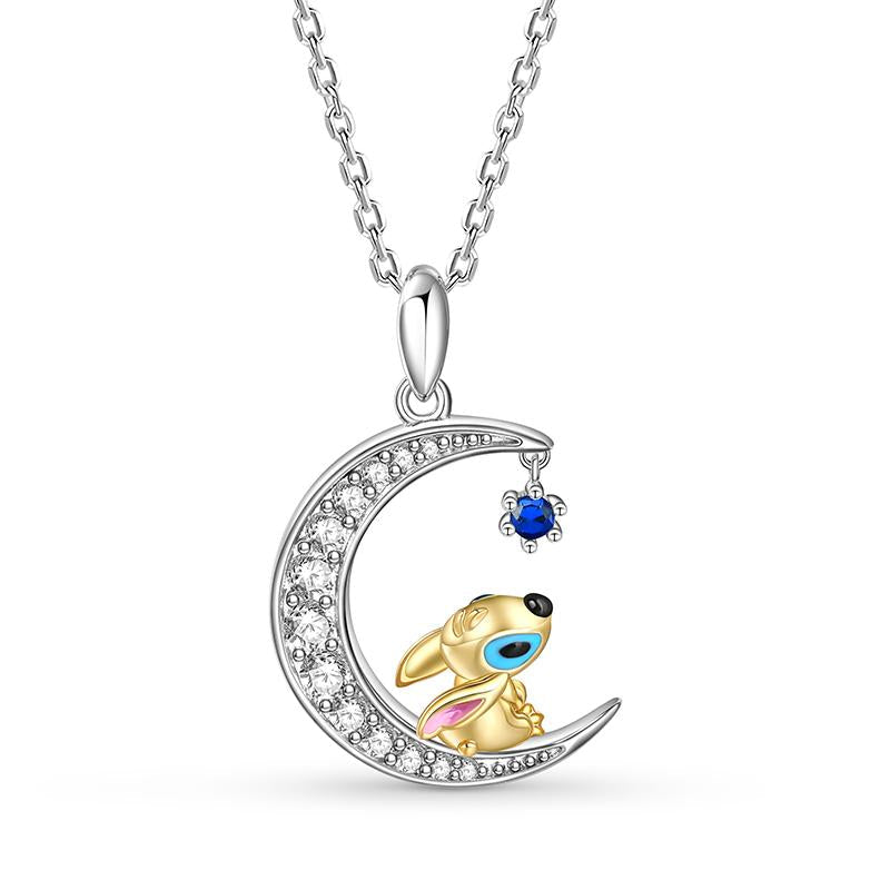 Jeulia Hug Me "Little Monster" Heart Cut Sterling Silver Necklace