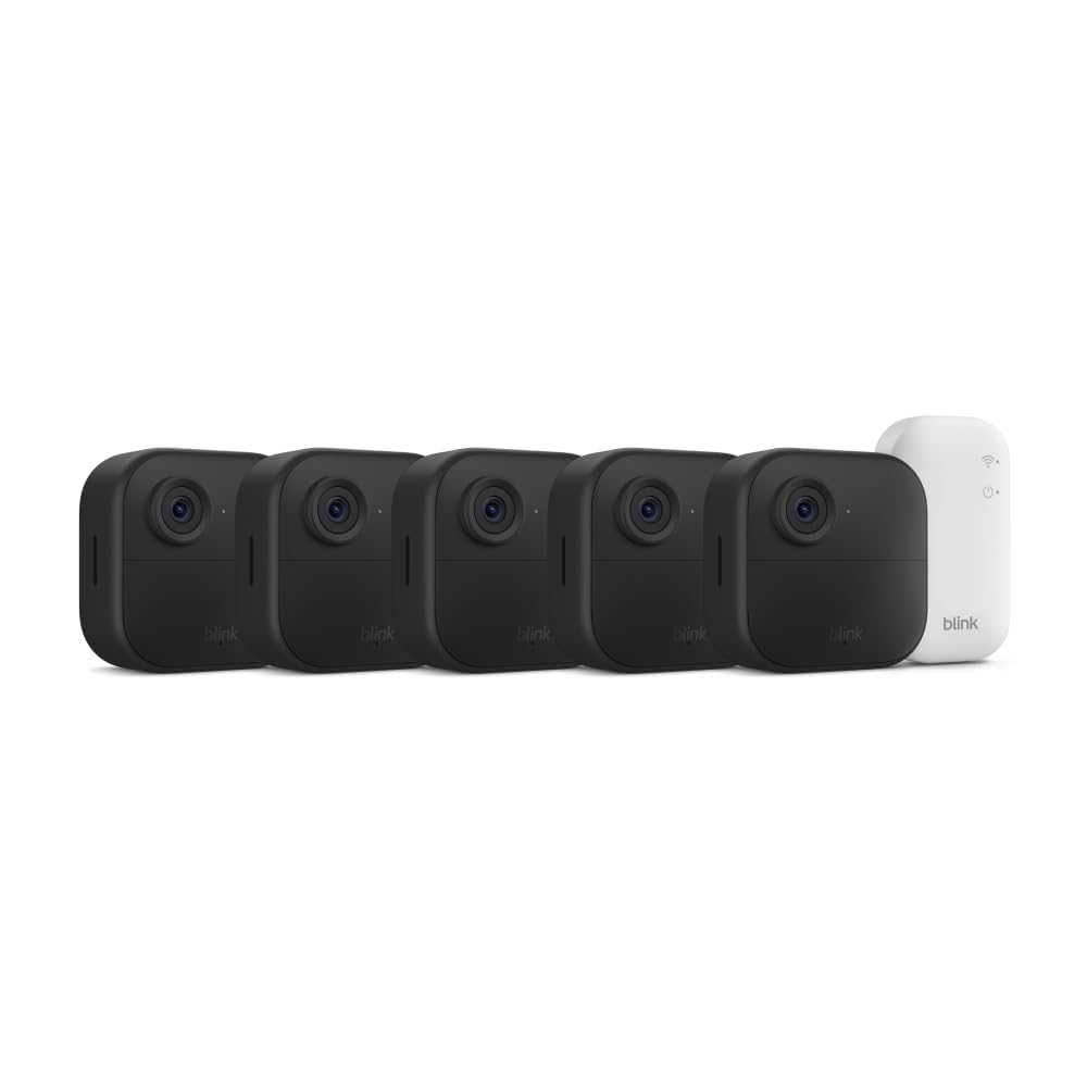 Blink Outdoor 4 (newest model) – Wireless smart security camera, two-year battery life, 1080p HD day and infrared night live view, two-way talk. Sync Module Core included – 2 camera system