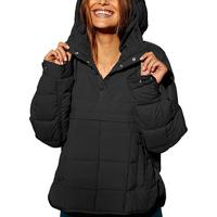 Tanming Women's Oversized Hooded Puffer Jacket Quilted Lightweight Winter Warm Pullover Padded Hoodies Coat