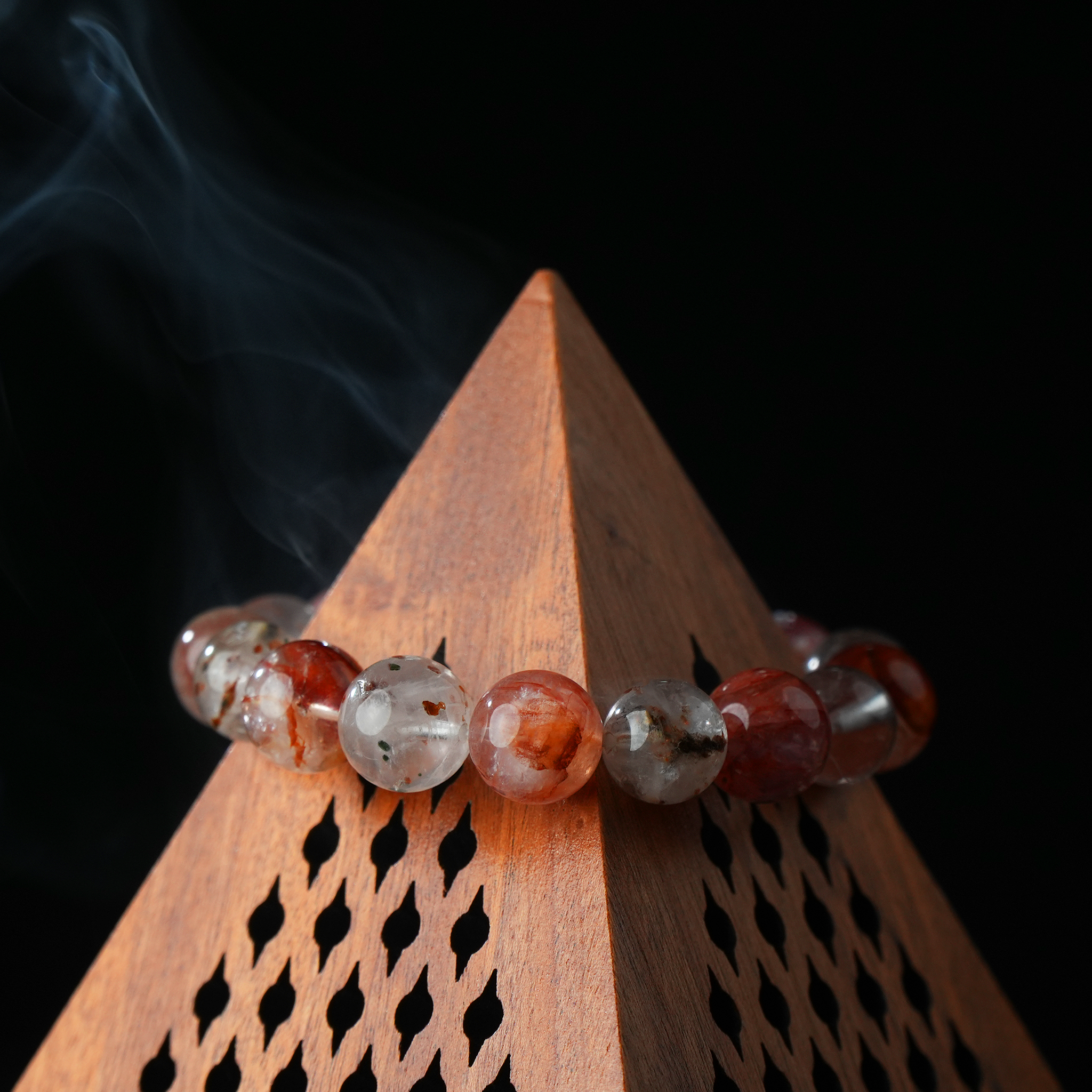 Pinewood Pyramid Incense Burner – Crystal Cleansing Smudge Tray