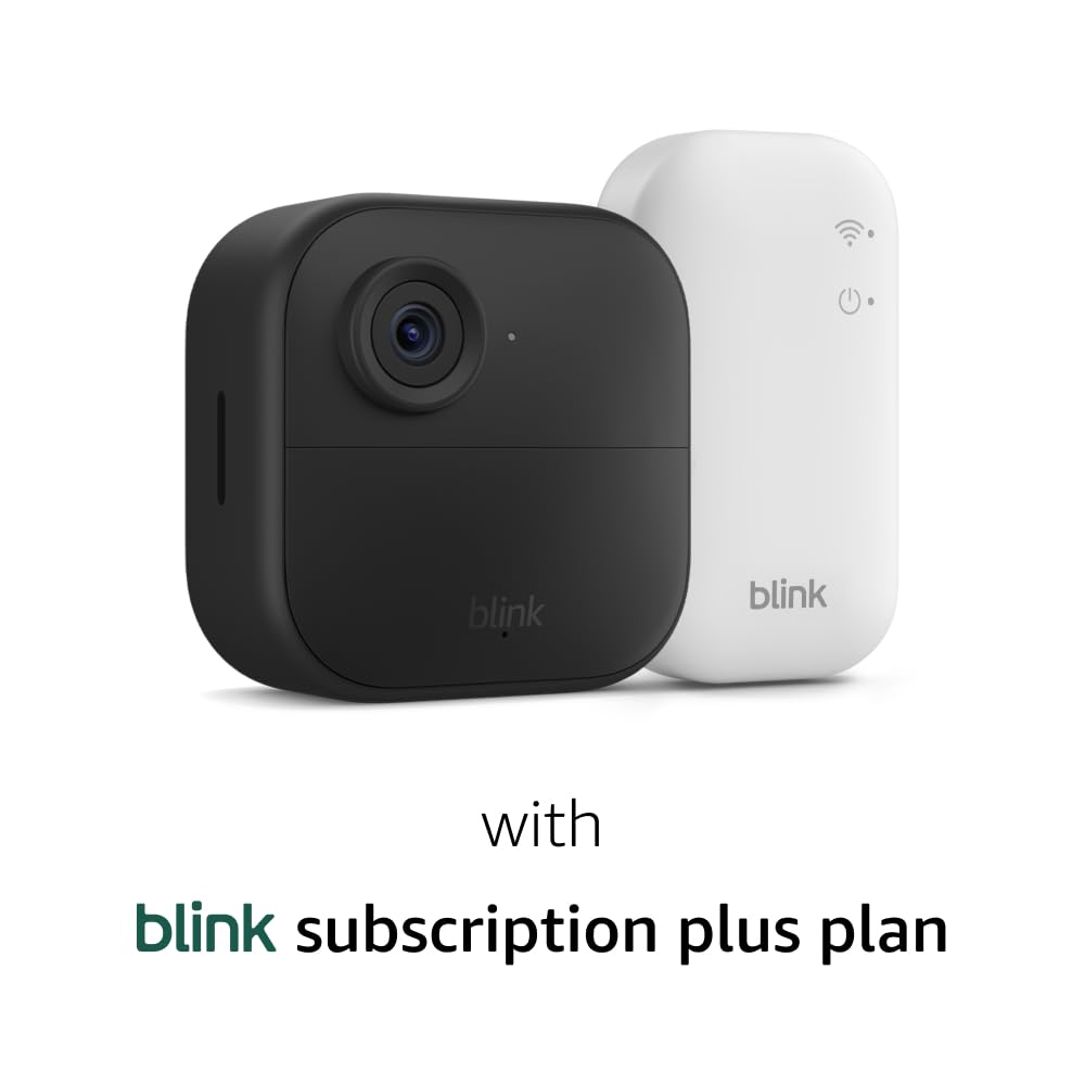 Blink Outdoor 4 (newest model) – Wireless smart security camera, two-year battery life, 1080p HD day and infrared night live view, two-way talk. Sync Module Core included – 2 camera system