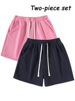 Men's Plain Drawstring Waist Shorts, Basic Casual Sporty Running Pants for Daily Wear and Exercise, Moderate Fabric, Fitted Style Summer Sports Shorts