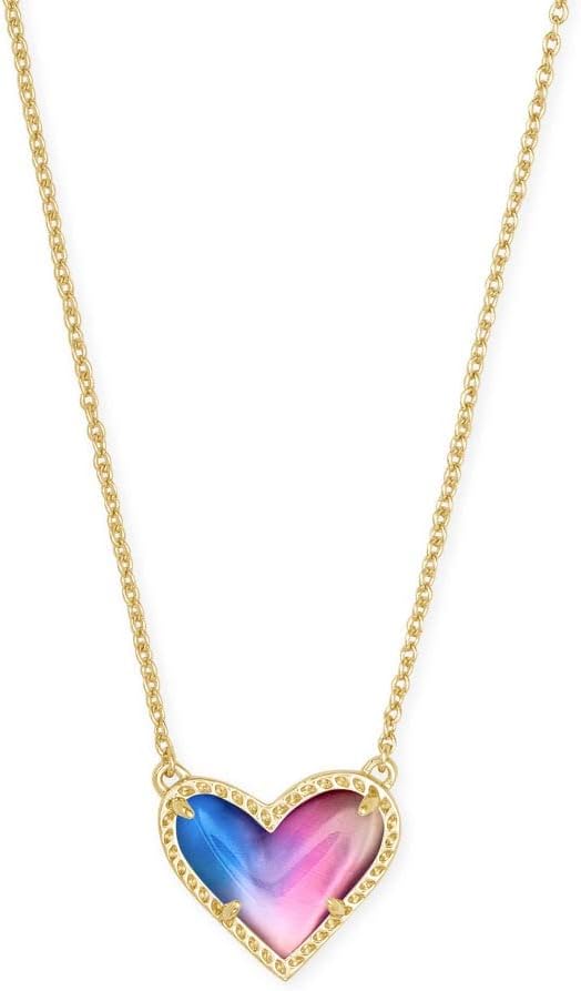 Kendra Scott Ari Heart Adjustable Length Pendant Necklace for Women, Fashion Jewelry