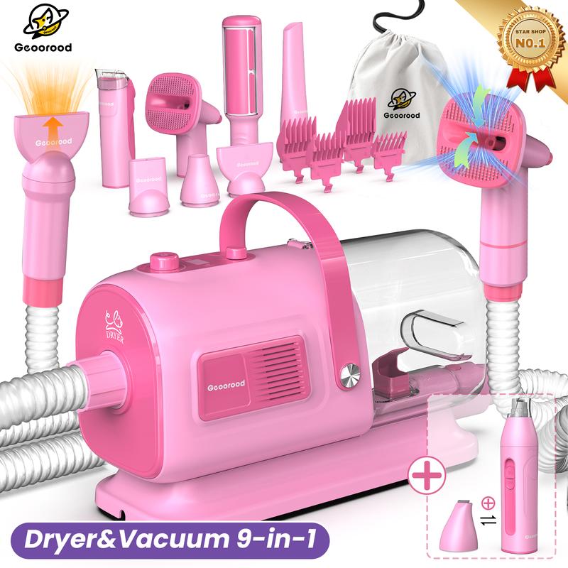 Dog Grooming Vacuum Kit, Pet Grooming Vacuum with Clipper Nail Grinder, 2.5L Dust Cup Dog deshedding Vacuum Brush with 4-6 Pet Grooming Tools for Shedding Pet Hair, Home Cleaning ##TikTokShopBacktoSchool