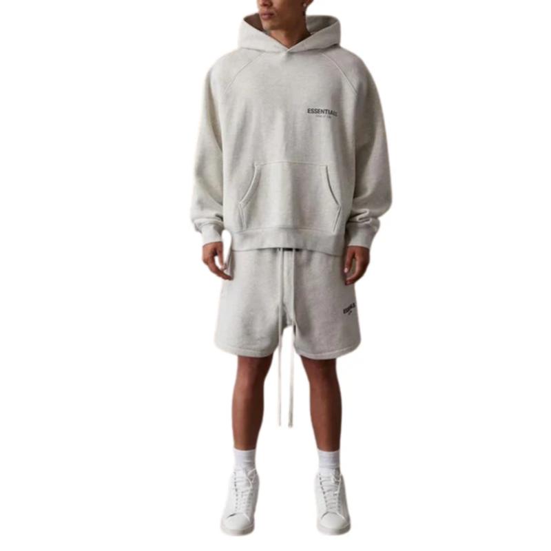 Essentials Fear of God 'Light Oatmeal' Hoodie Streetwear Man Casual Tops Long Sleeve Menswear Soft Fabric Outfits Pullover