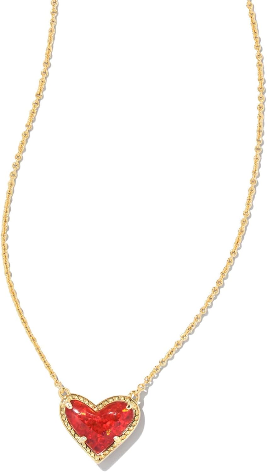 Kendra Scott Ari Heart Adjustable Length Pendant Necklace for Women, Fashion Jewelry