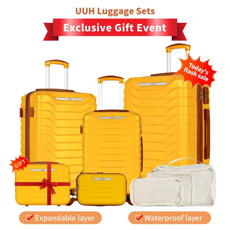 UUH Luggage Sets with TSA Locks -3pcs/4pcs/6pcs/7pcs/8pcs/9pcs Suitcases Sets-Travel and Moving Set(Family Set)