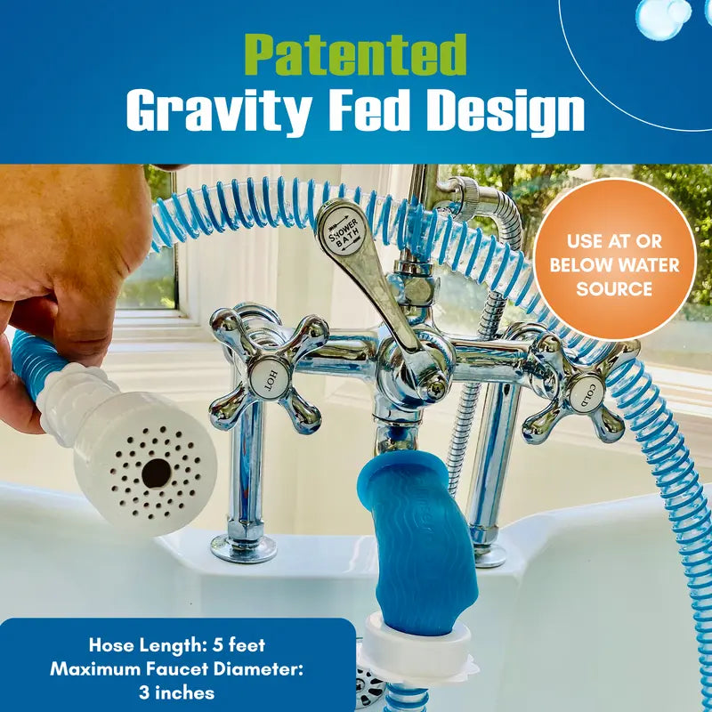 Rinseroo: GOLDEN TICKET WINNER: SHARK TANK! No-Install Tub Faucet Sprayer – 5 ft. Shower HoseTub Spout Attachment , Hair Washing, Baby Bath, Pet Care