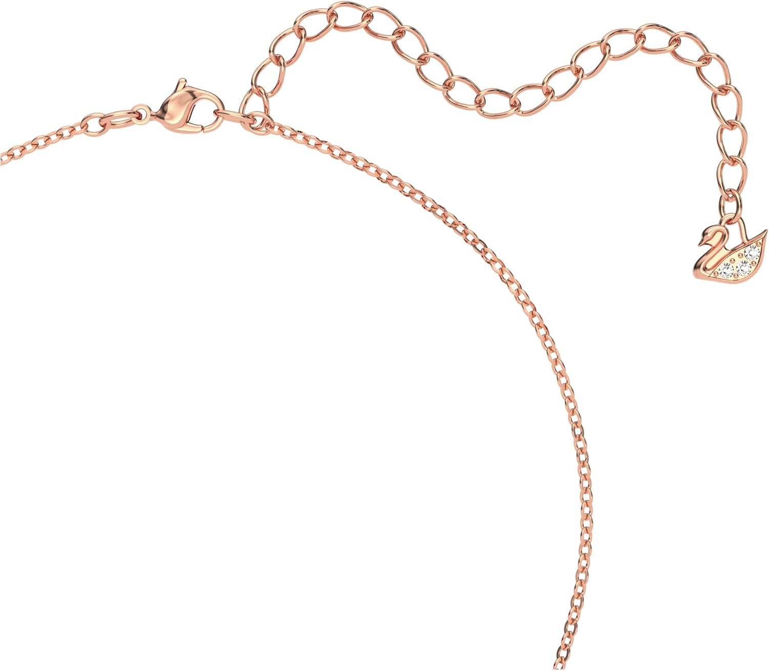 Swarovski Creativity Collection Women's Necklace, Intertwined circle Pendant with White Crystals and Rose-Gold Tone Plated Chain