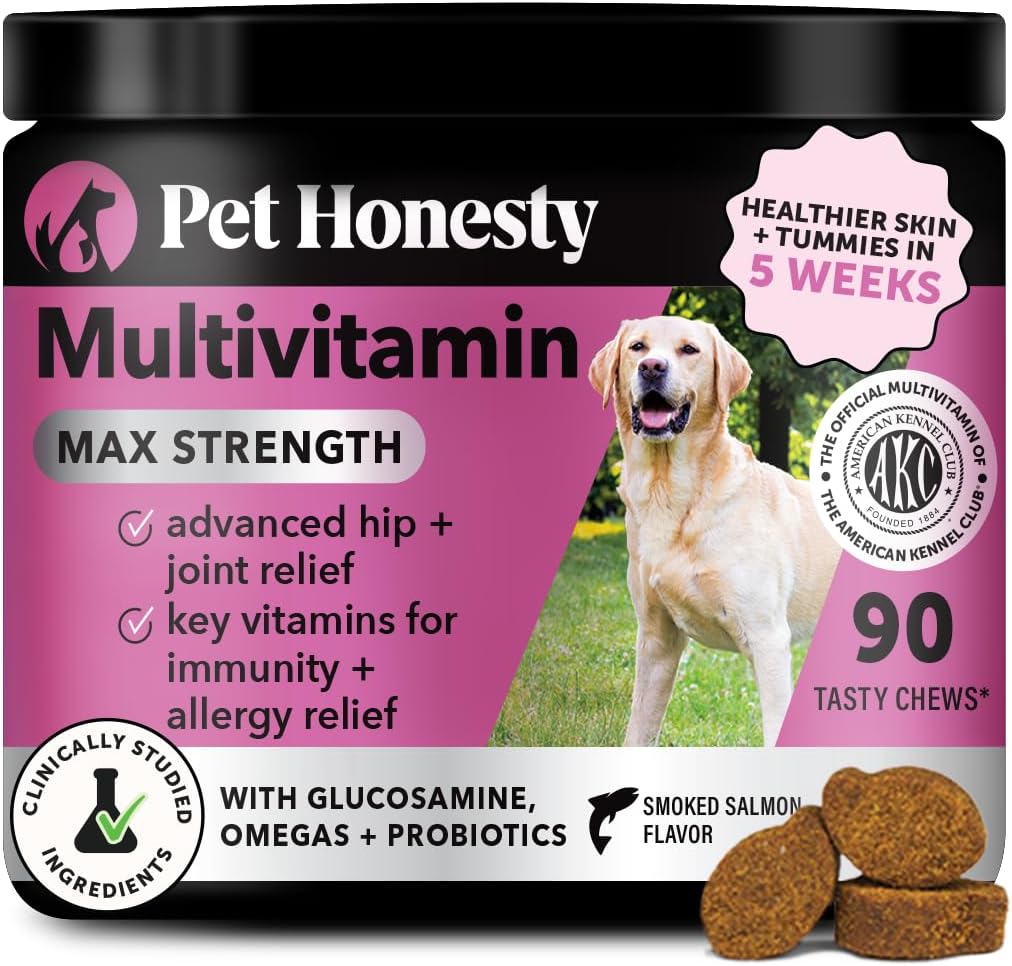 Dog Multivitamin - 10 in 1 Dog Vitamins for Health & Heart - Omega Fish Oil, Glucosamine & Probiotics - Dog Vitamins and Supplements for Skin and Coat (Chicken 180 ct)