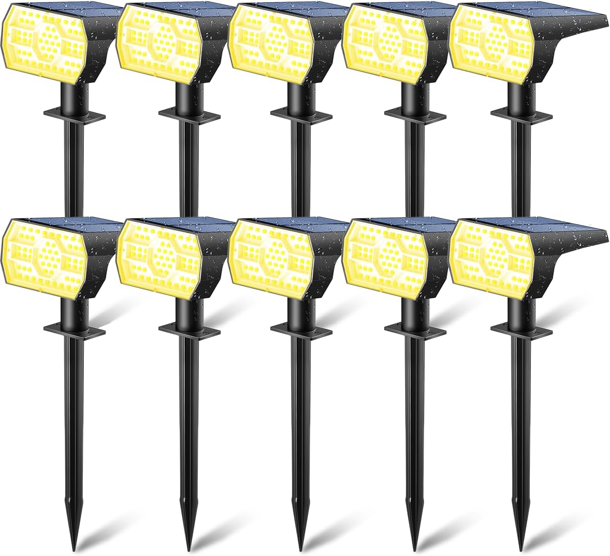 Kaxiida Solar Lights Outdoor Waterproof IP68, 3 Lighting Models Solar Powered Spot Lights Outdoor, 56LED Light Dusk to Dawn for Yard Patio Garden Pathway Landscape Lighting