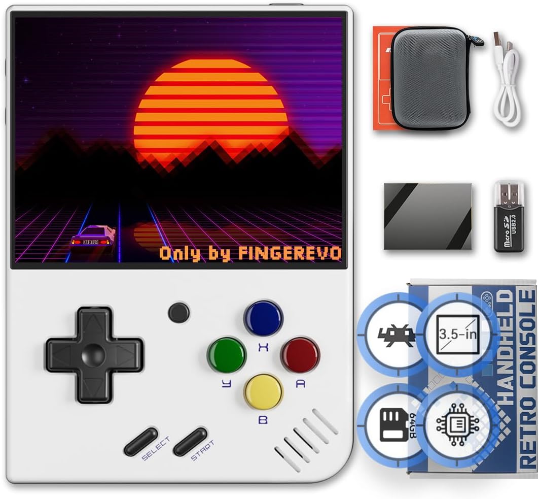 Miyoo Mini Plus OnionOS Handheld Game Console 3.5-inch 640*480 Screen 3000mAh Miyoo-mini+ with Portable Case Retro Gray