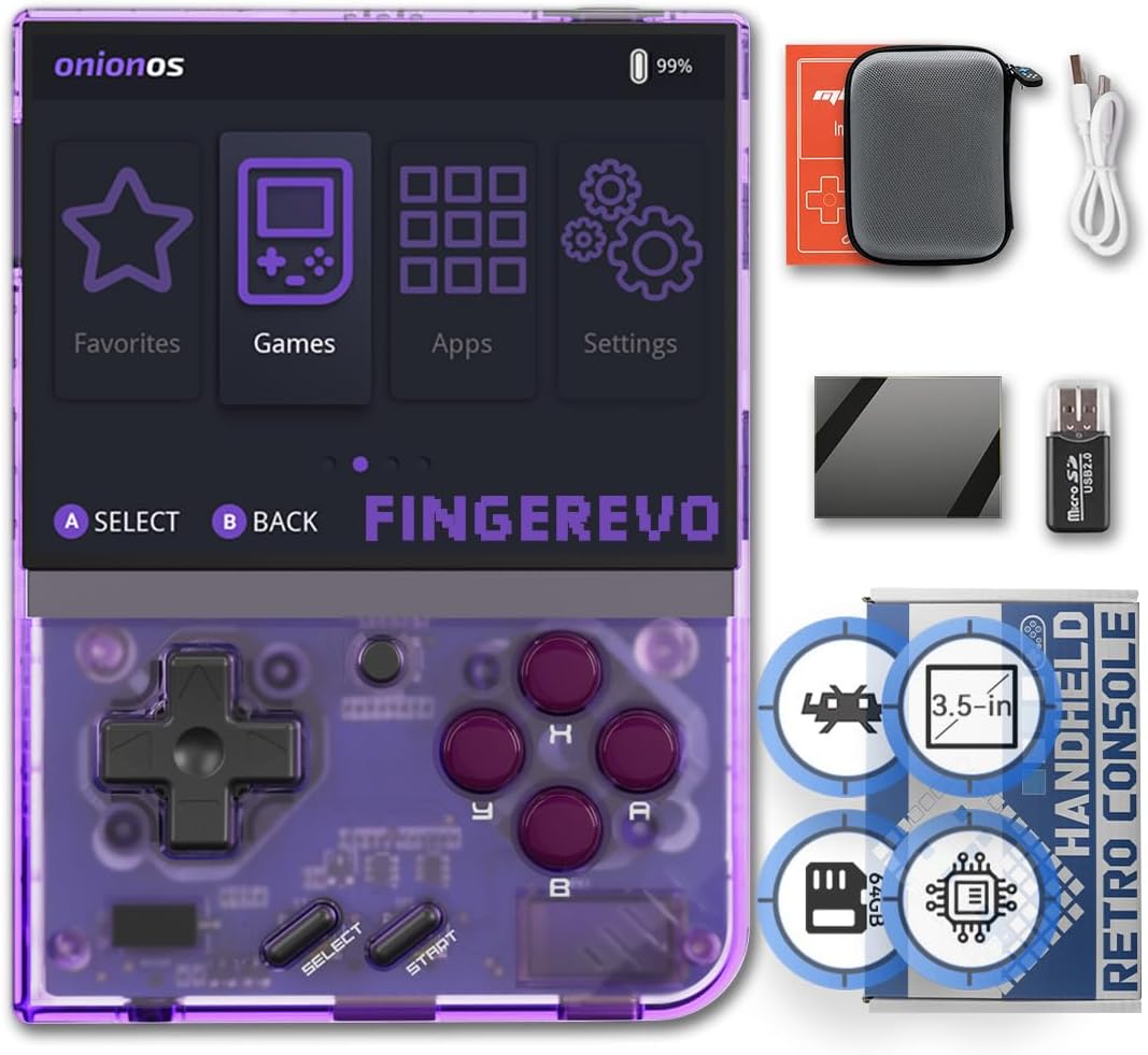 Miyoo Mini Plus OnionOS Handheld Game Console 3.5-inch 640*480 Screen 3000mAh Miyoo-mini+ with Portable Case Retro Gray