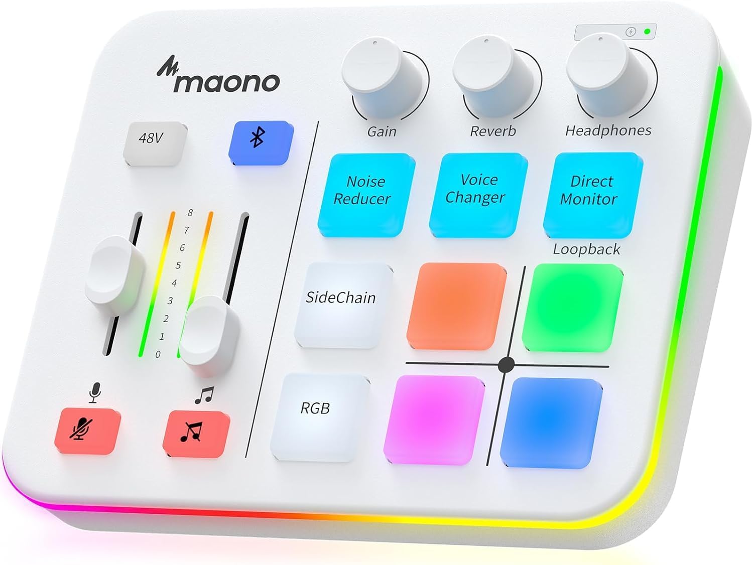 MAONO Gaming Audio Mixer, Audio Interface with Pro-preamp, RGB, Bluetooth, 48V Phantom Power for Live Streaming, Podcasting, Content Create, Gaming MaonoCaster G1 NEO (Not for USB Mic)