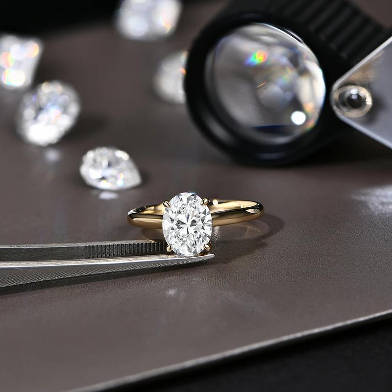Oval Cut 2.0ct D VVS1 Color Lab-Created Moissanite Ring Jewelry for Women 925 Sterling Silver Engagement Wedding Lady's Gift Luxury R112