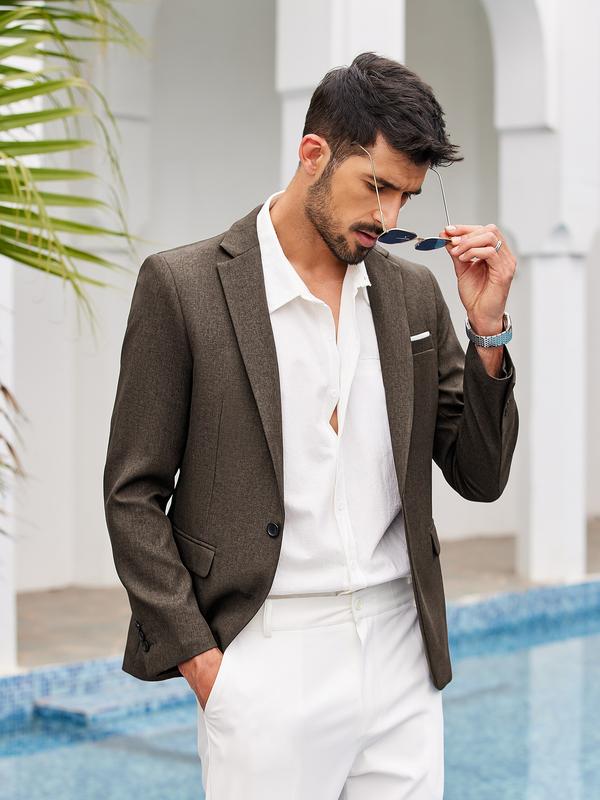 TikTok Shop Back to School COOFANDY Men's Blazer Casual Sport Coats Slim Fit One Button Suit Jacket Lightweight Sports Jacket