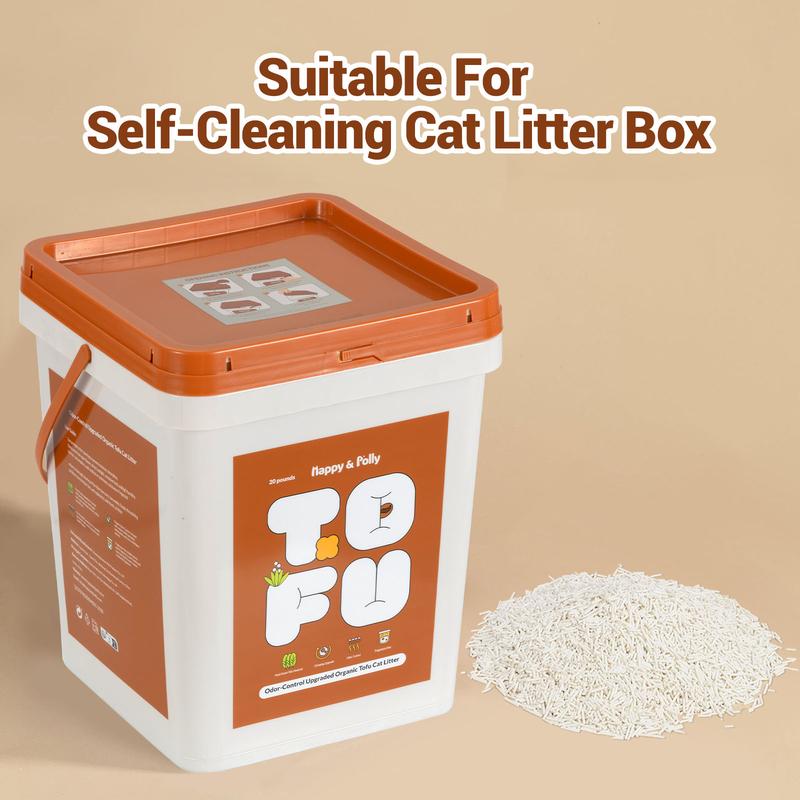 Tofu Cat Litter-Clumping, 100% Natural Organic, Flushable, Dust-Free, Odor Control, Low Tracking, Not Suitable for Automatic Litter Boxes Clean
