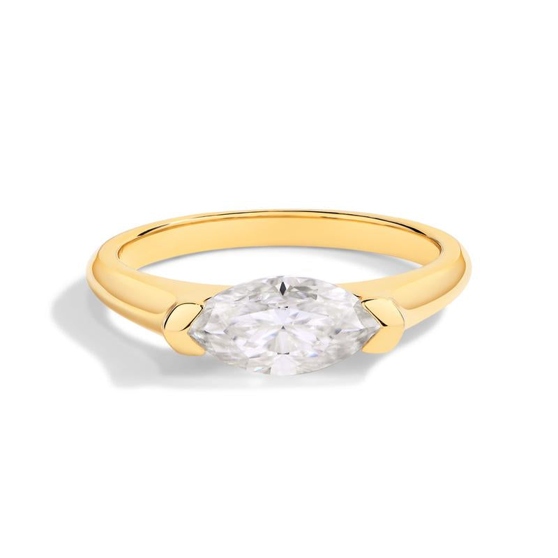 1CT Marquise Shape Synthetic Moissanite Ring 925 Sterling Silver Rings Daily Wear Birthday Present Fine Jewelry R135