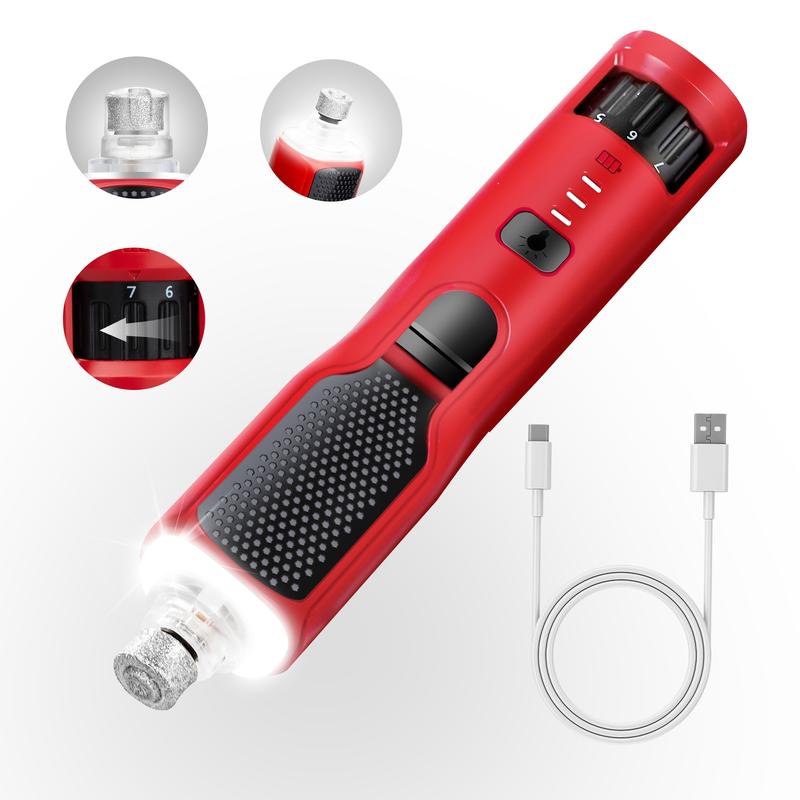 2-in-1 pet nail clipper and grinder, dog nail clipper trimmer, ultra quiet electric nail set, rechargeable, suitable for trimming toes and claws of dogs and cats of all sizes