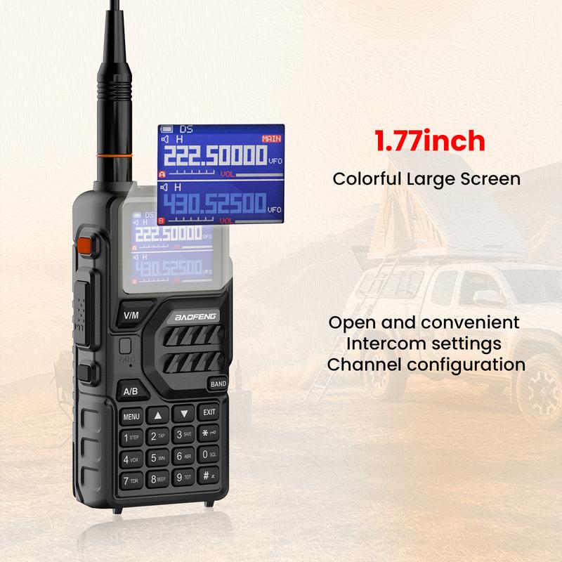 BAOFENG Radio K5PLUS 10W Max Power Long Range Handheld Ham Radio, Rechargeable Walkie Talkie Long Range Two Way GMRS Radio with NOAA Weather Alert Copy Frequency USB-C Charginng Emergency Survival Gear Audio