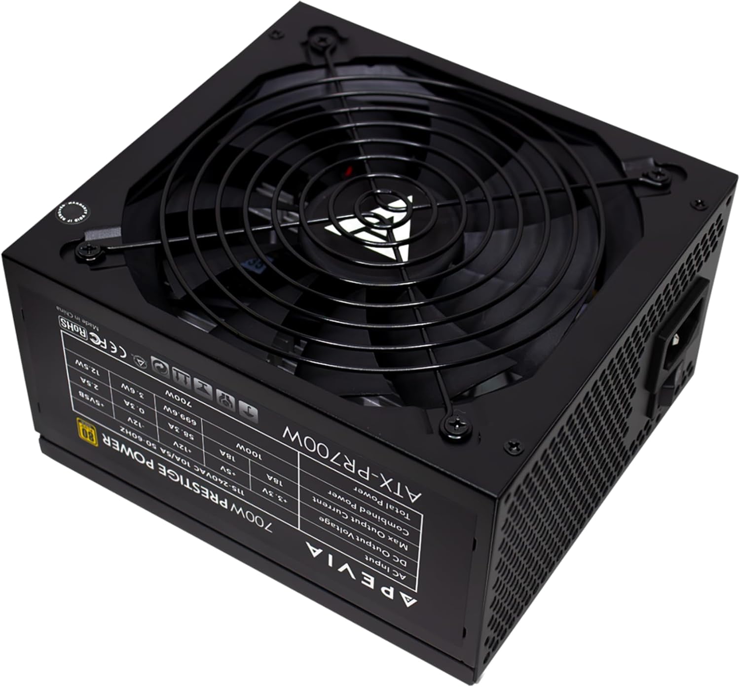 Apevia ATX-PR600W Prestige 600W 80+ Gold Certified, RoHS Compliance, Active PFC ATX Gaming Power Supply