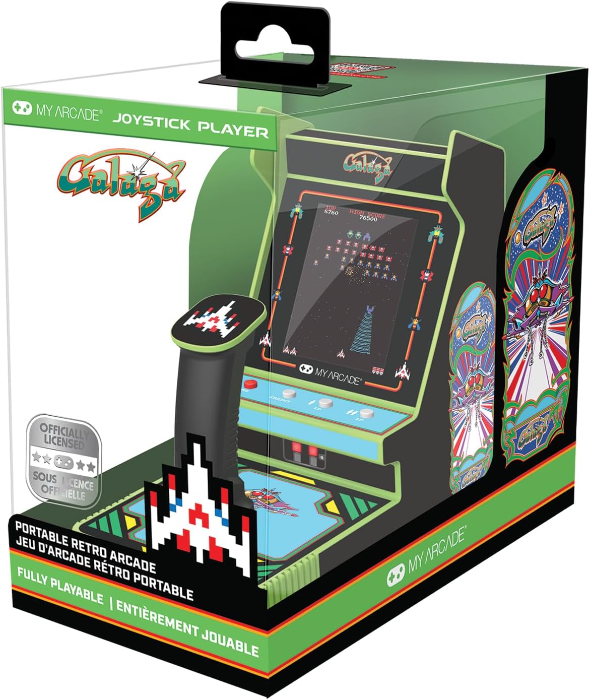 My Arcade Pac-Man Joystick Player:Officially Licensed Retro Gaming Console, 2 Game Modes Classic Arcade Machine, Portable Game for Kids and Adults