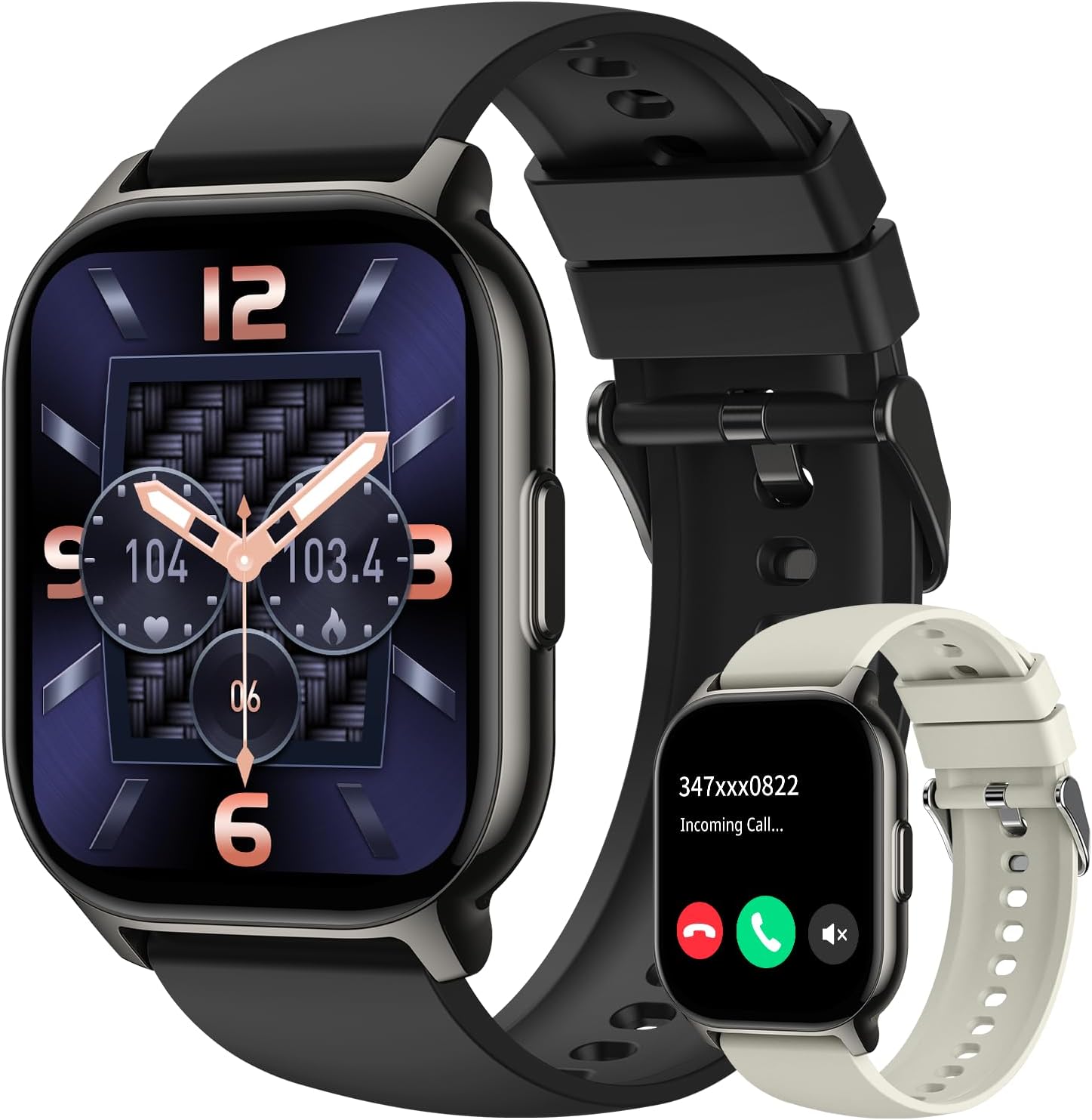 Smart Watch for Women Fitness Tracker: Gold Smart Watches for Women Digital Mens watches Make/Answer Call Waterproof Running Smartwatch Android Phone iPhone Samsung Compatible Heart Rate Monitor