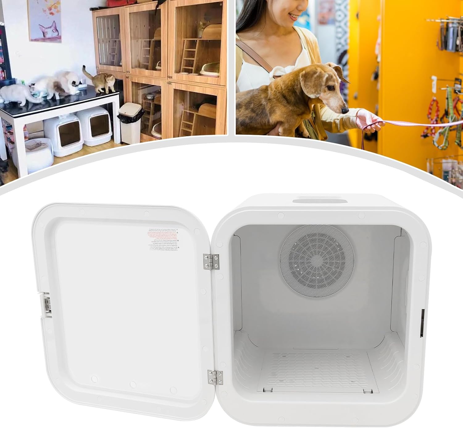 62L Large Capacity Pet Dryer Box - Ultra Quiet, Smart Temperature Control, 360 Drying, Fast Drying, Low Noise, Easy to Use, Perfect for Cats and Small Dogs - White Standard dog hair house dryer