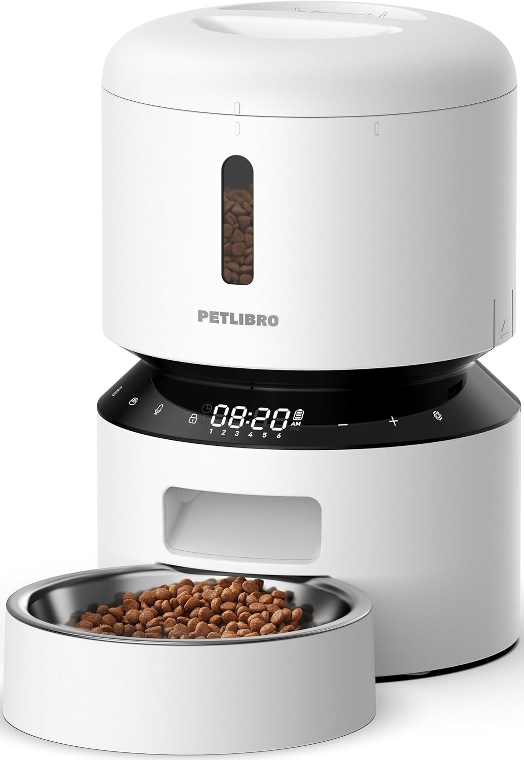 PETLIBRO Automatic Cat Feeder, Automatic Dog Food Dispenser with Freshness Preservation, Timed Pet Feeders for Dry Food, Up to 50 Portions 6 Meals Per Day, Granary Black