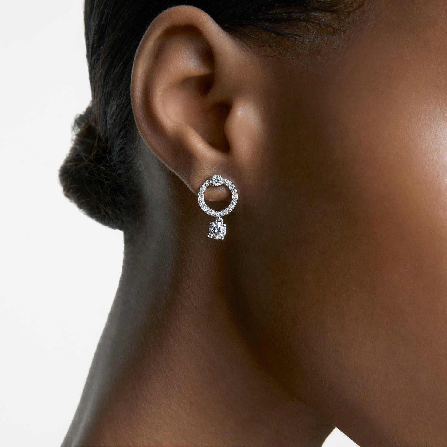 Swarovski Attract Necklace, Earring, and Bracelet Crystal Jewelry Collection, Rhodium Tone Finish