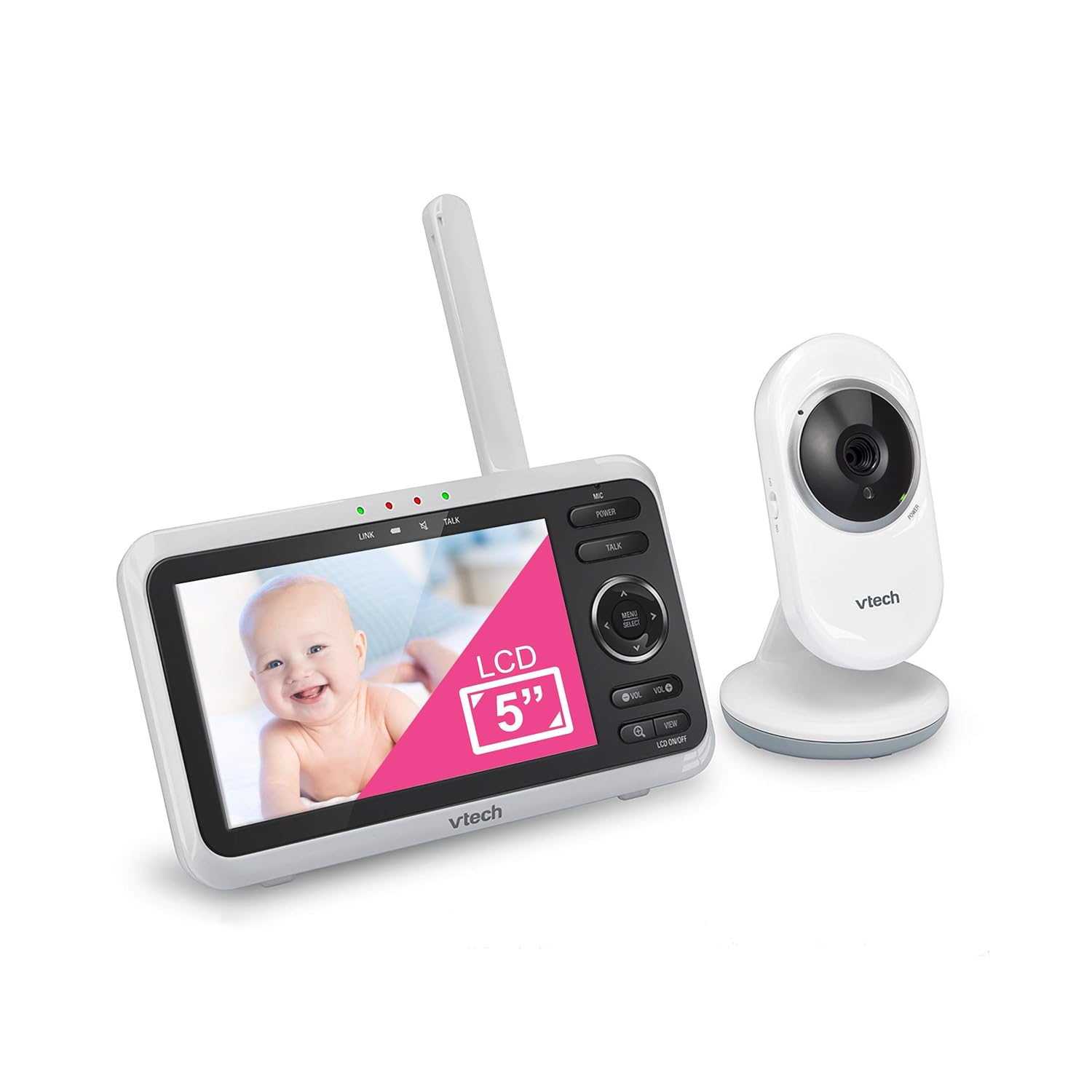 VTech VM819 Baby Monitor with Camera and Audio, 2.8” Screen Portable Baby Camera, Night Vision, 2-Way Audio, Temperature Sensor and Lullabies, Secure Transmission No WiFi, Ideal for Baby/Elderly/Pet