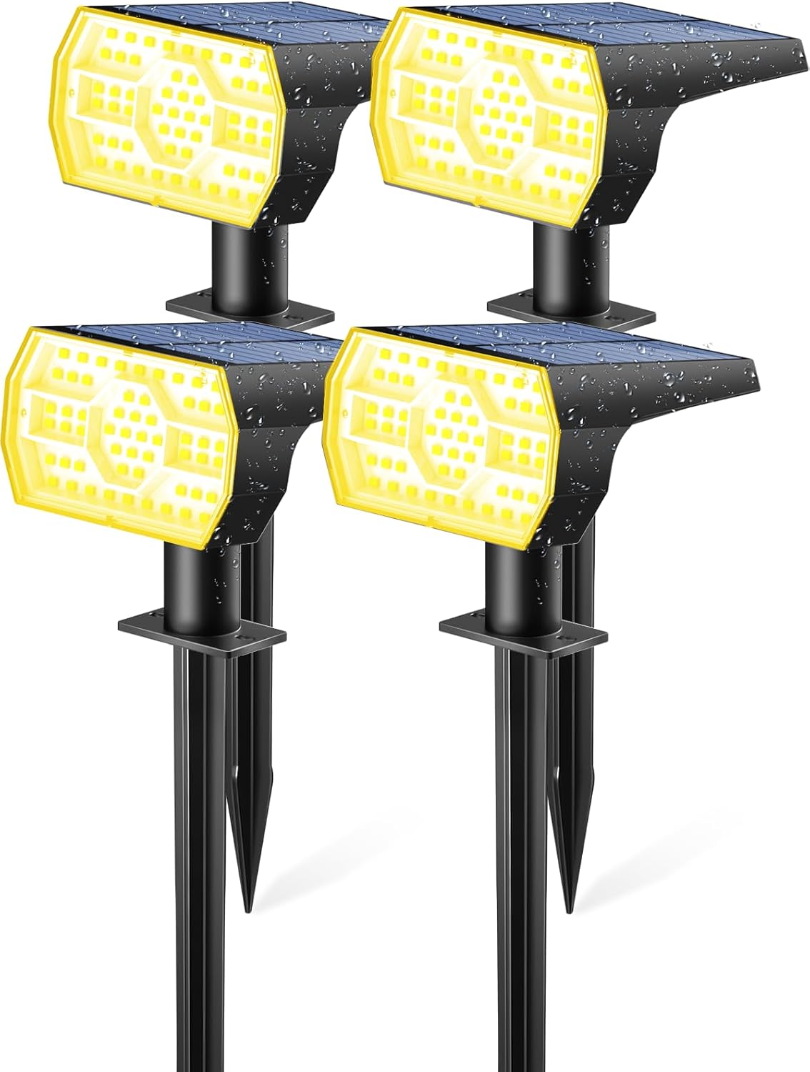 Kaxiida Solar Lights Outdoor Waterproof IP68, 3 Lighting Models Solar Powered Spot Lights Outdoor, 56LED Light Dusk to Dawn for Yard Patio Garden Pathway Landscape Lighting