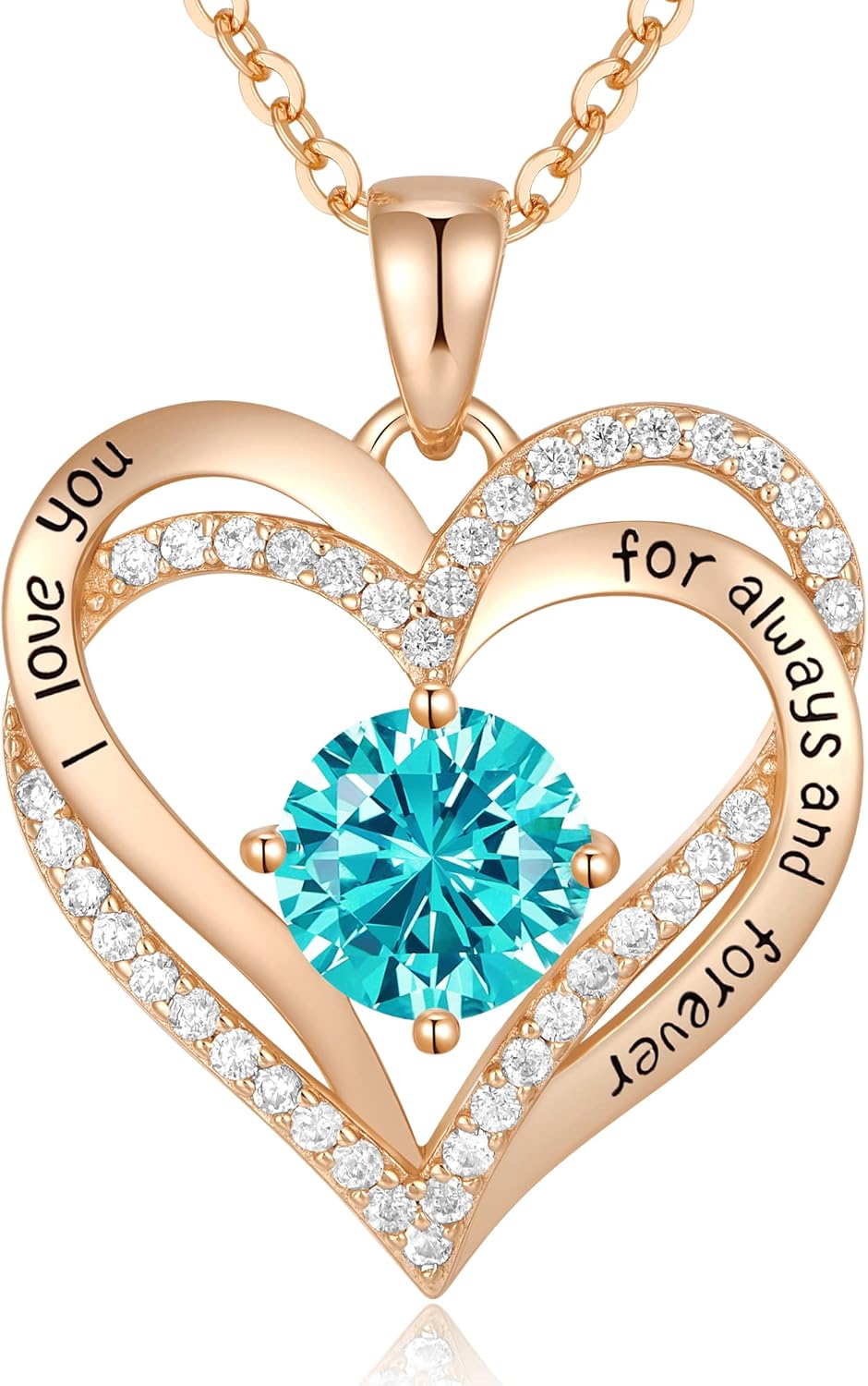 CDE Forever Love Heart Necklaces for Women, Wedding Anniversary, Birthday Mothers Day Gifts for Mom, Mother, Wife, Girlfriend, S925 Silver Jewelry with Birthstone Pendant