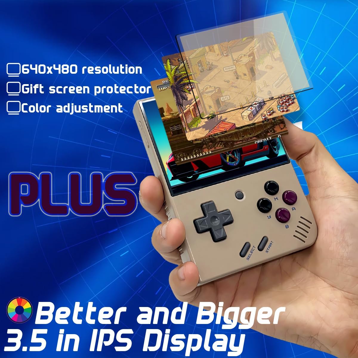 Miyoo Mini Plus OnionOS Handheld Game Console 3.5-inch 640*480 Screen 3000mAh Miyoo-mini+ with Portable Case Retro Gray