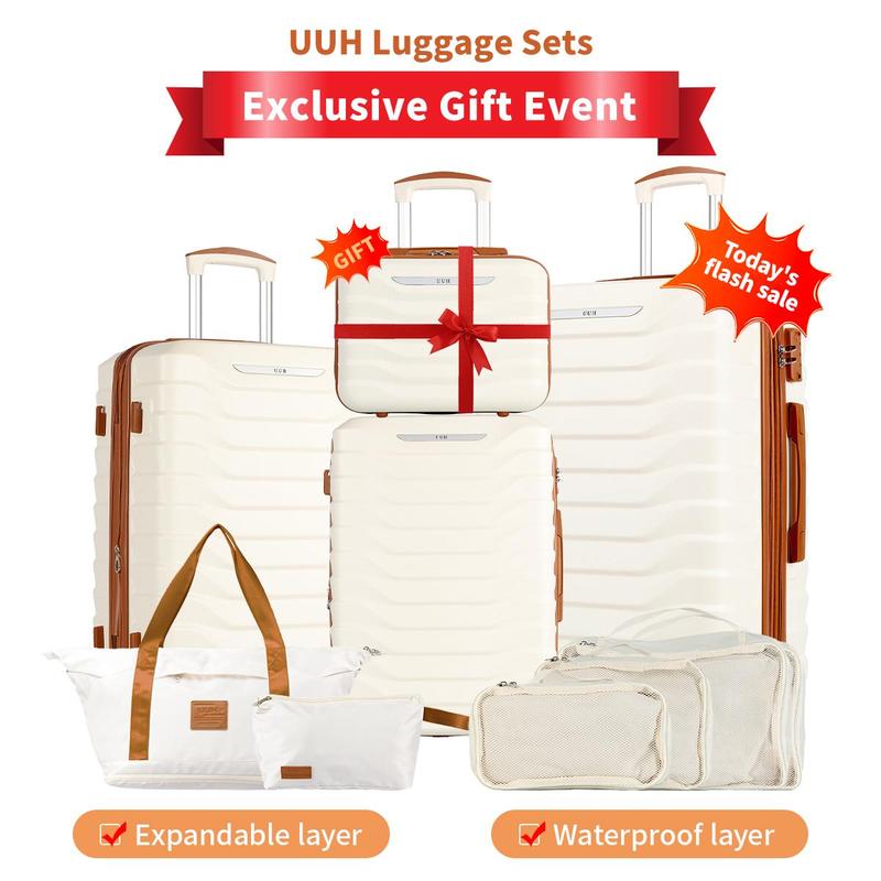 UUH Luggage Sets with TSA Locks -3pcs/4pcs/6pcs/7pcs/8pcs/9pcs Suitcases Sets-Travel and Moving Set(Family Set)