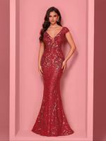 Women's Sequins Mermaid Evening Dress, Elegant V Neck Cap Sleeve Evening Party Gown, Ladies Clothes for Prom Cocktail Banquet Wedding Guest, Formal Wear
