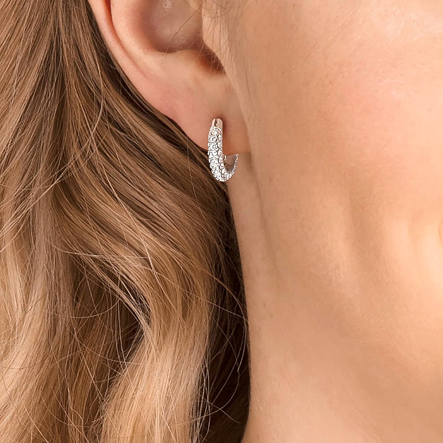 Swarovski Stone Crystal Pierced Hoop Earring Jewelry Collection