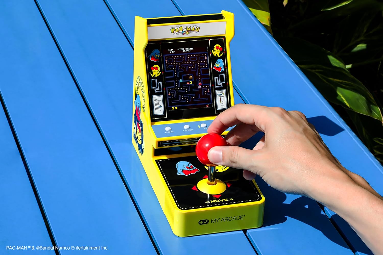 My Arcade Pac-Man Joystick Player:Officially Licensed Retro Gaming Console, 2 Game Modes Classic Arcade Machine, Portable Game for Kids and Adults